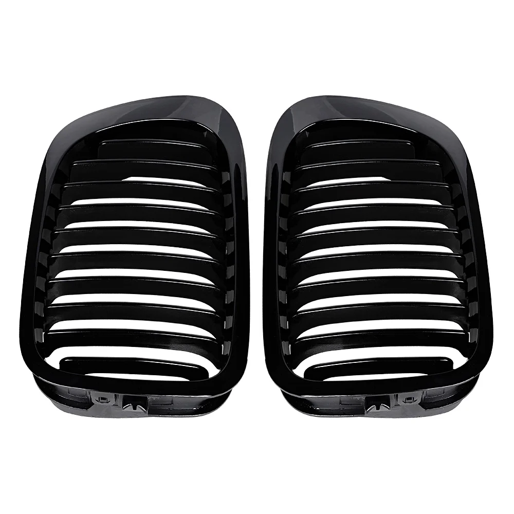 Astra Depot Pair Glossy Black Front Kidney Grill Grille for BMW E46 Coupe M3 328i 325Ci 330Ci 2-Door 1999-2002
