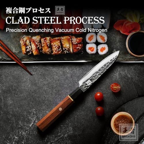 ENOKING 8 Inch Japanese Kitchen Knife, Hand Forged Japanese Chef Knife Gyuto Knife, Professional Japanese Knife 5 Layers 9CR18MOV High Carbon Chefs Knife Meat Sushi Knife (Rosewood Handle)