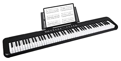 88 Key Digital Piano, Semi Weighted Electronic Keyboard Piano with Music Stand, Power Supply, Bluetooth, MIDI, for Beginner Professional at Home, Stage