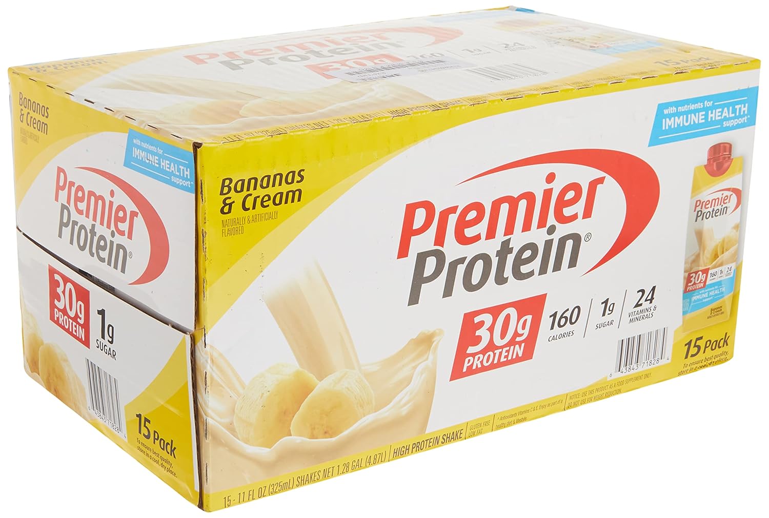 Premier Protein Premier Bananas & Cream High Protein Shake (15 X 11 Fl Ounce )Total Net Wt (165 Fl Ounce ),, ()
