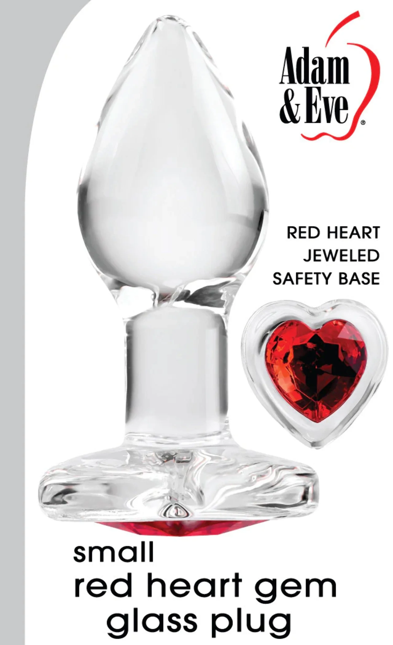Evolved Novelties Red Heart Gem Glass Plug - Small