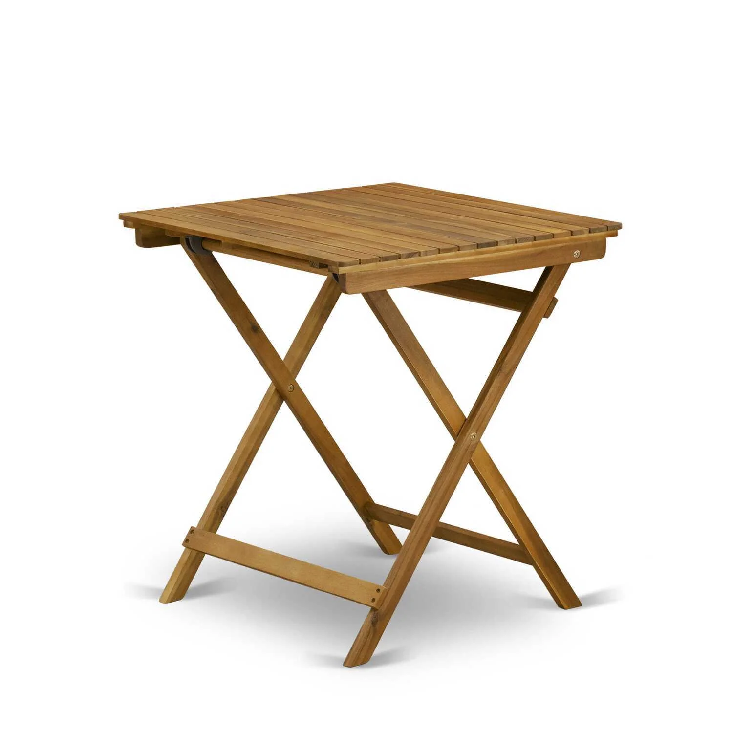 HomeStock Industrial Revolution Selma Square Wooden Outdoor Table Made Of Acacia Wood In Natural Oil Finish