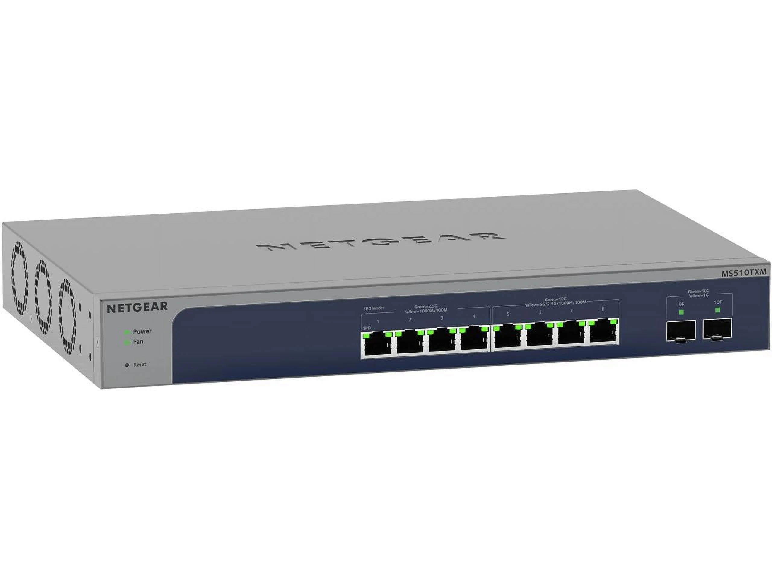 NETGEAR 10-Port Multi-Gigabit/10G Ethernet Smart Managed Pro Switch (MS510TXM) - with 8 x Multi-gig Ports, 2 x 10G SFP+, Insight Cloud Management, Desktop/Rackmount, ProSAFE Lifetime Protection