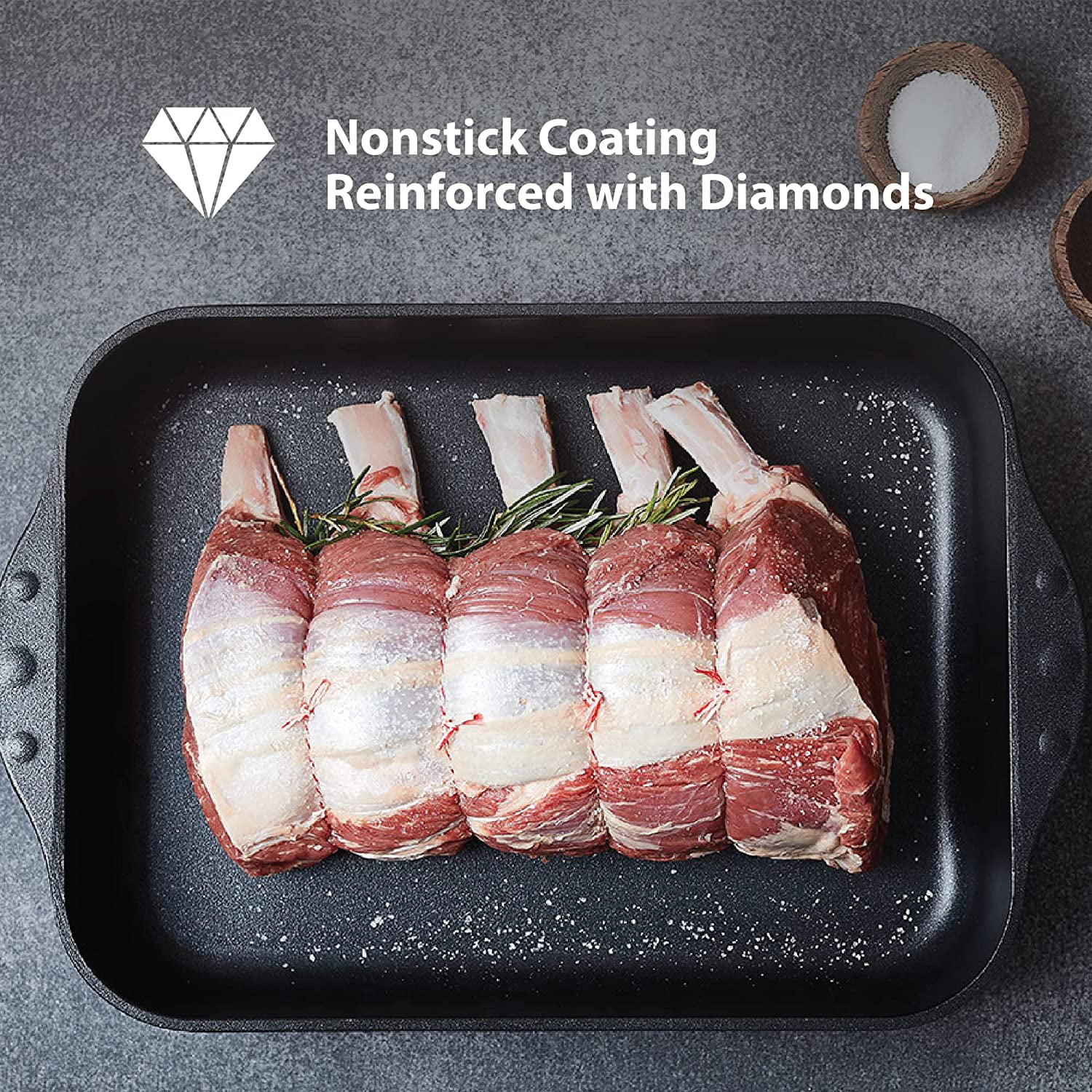 Excellent Swiss Diamond 10 Piece Kitchen Cookware Set - HD Nonstick Diamond Coated Aluminum Cooking Pots and Pans  Includes Lids Dishwasher Safe and Oven Safe Fry Pan  Grey