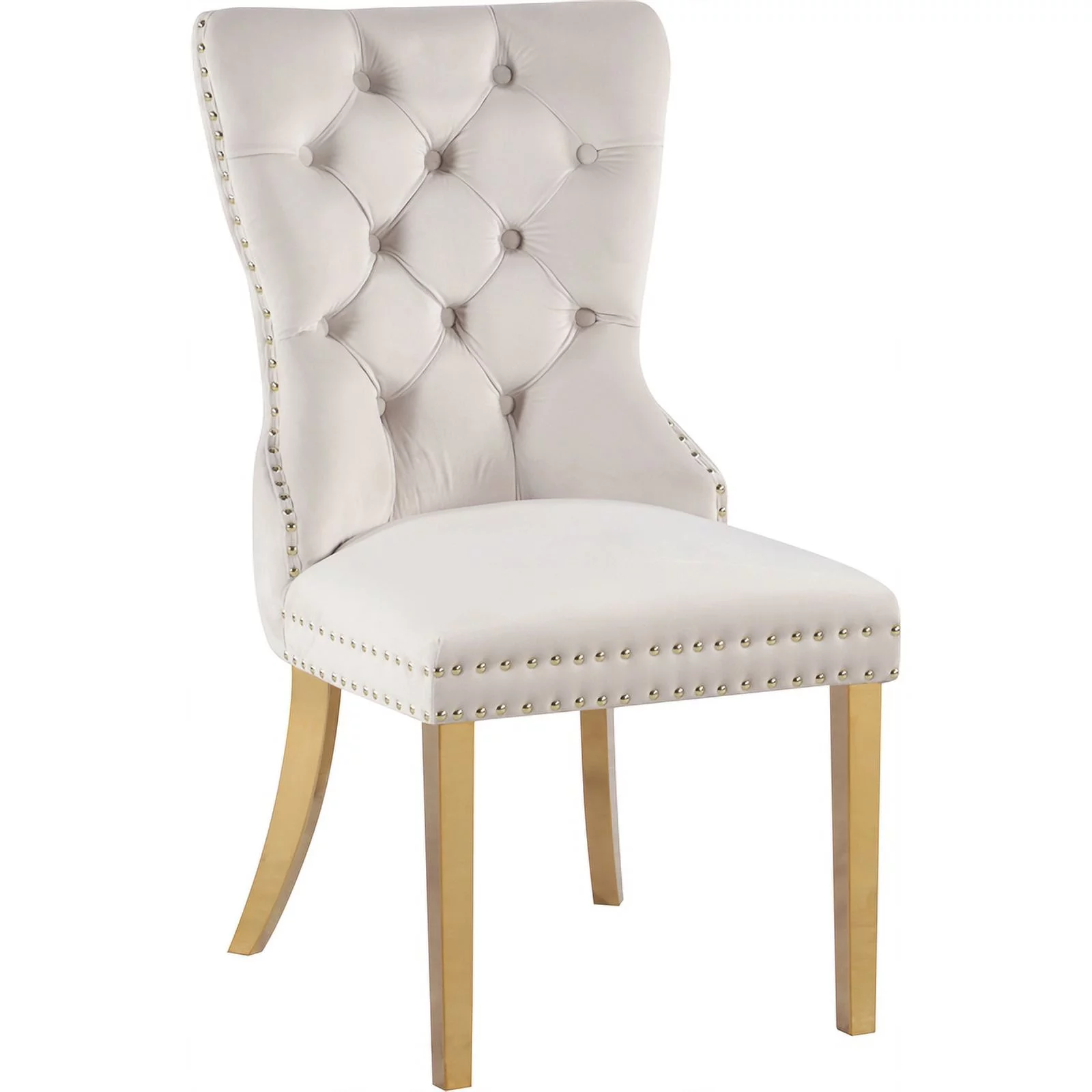 Meridian Furniture Carmen Cream Velvet Dining Chairs (Set of 2)