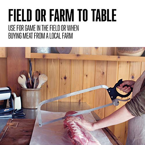 Weston Butcher Meat and Bone Saw with 22 Inch Stainless Steel Serrated Blade with Quick Release Handle (47-2201)
