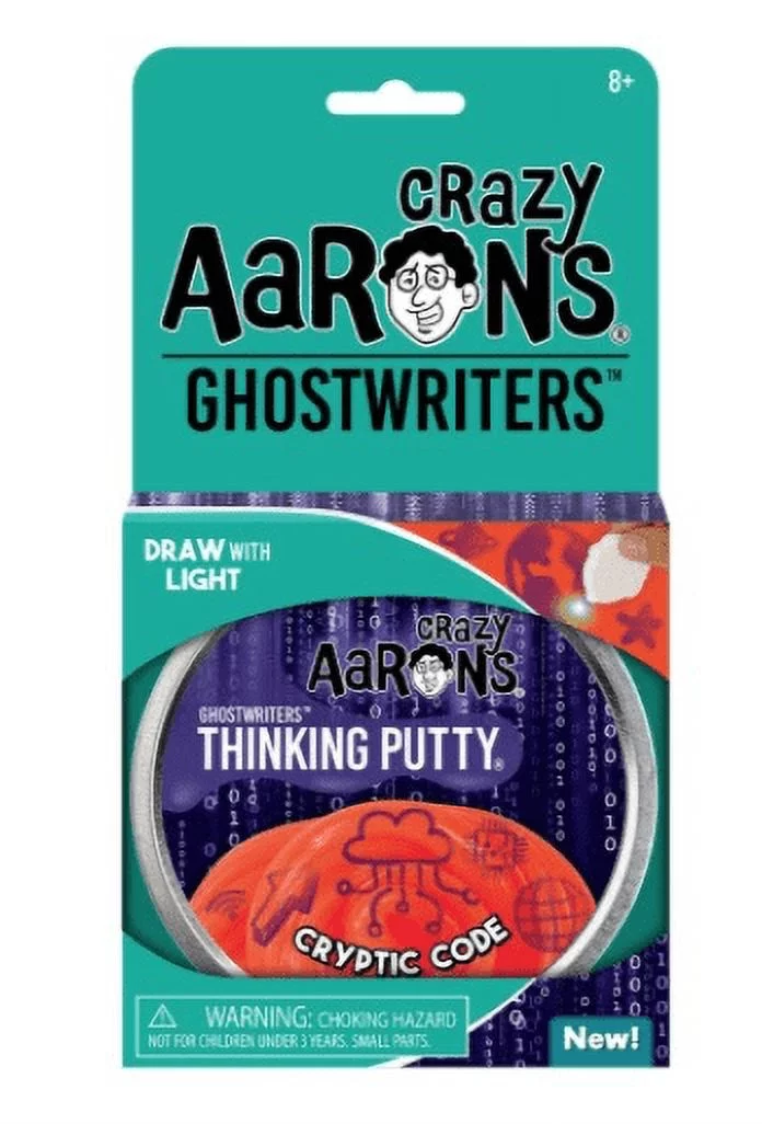 Crazy Aaron’s Cryptic Code Putty 4" Tin with Glow Charger (Ghostwriters)