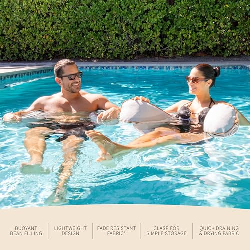 Big Joe Noodle Sling, No Inflation Needed, Pool Float with Armrests, Quick Draining Fabric, Cup Holder