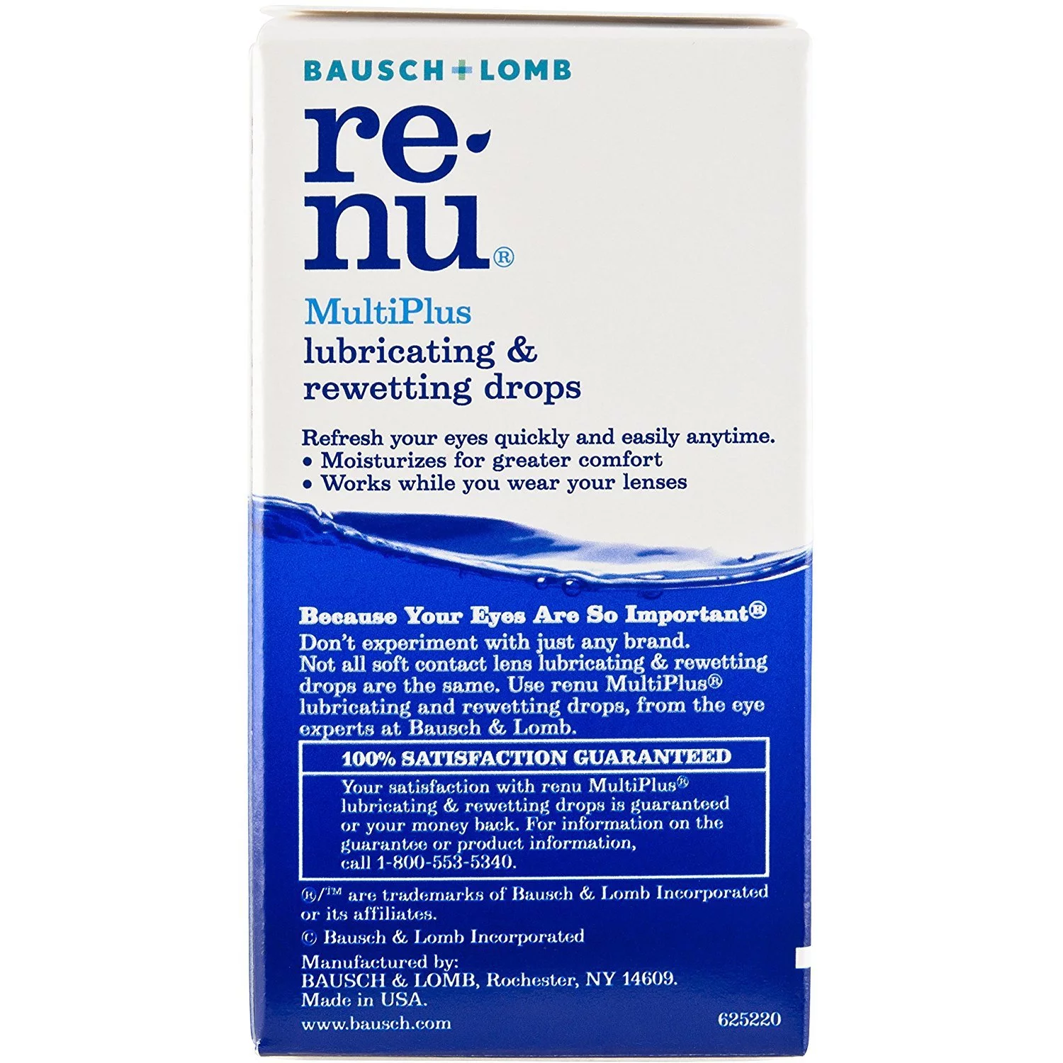 Bausch & Lomb Renu Multi-Plus Lubracating & Rewetting Drops, 0.27oz, 4-Pack