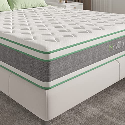 Novilla King Size Mattress 14 Inch, Hybrid Mattress King for Motion Isolation, Gel Memory Foam with Pressure Relief for Cool Night Sleep, Medium Firm Mattresses with Pillow Top, Certipur-Us Certified