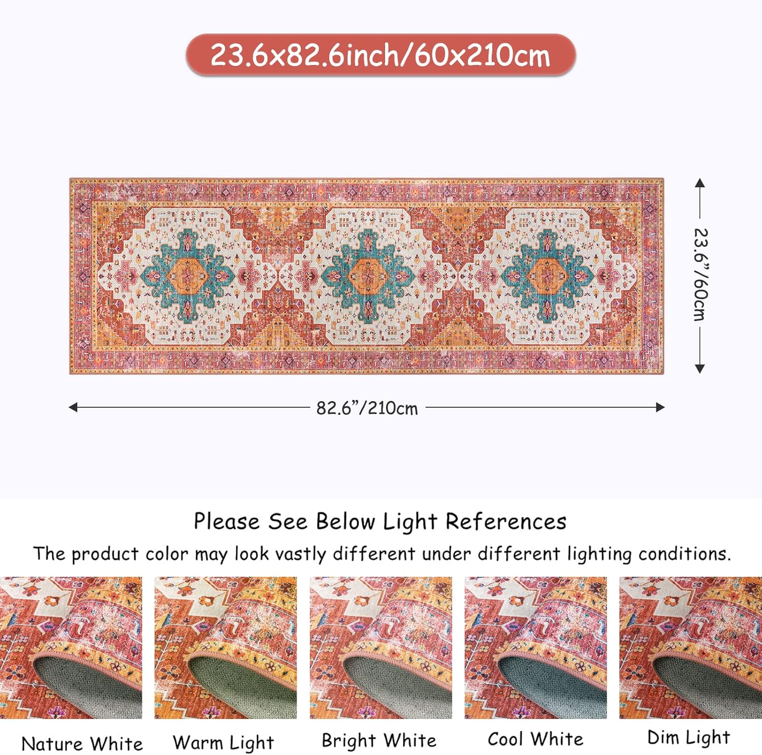 Moynesa Ultra-Thin Washable Runner Rug - 2x7 Pink Long Bathroom Rug Runner Kitchen Carpet Runner, Non Skid Non Shedding Low Pile Bedroom Mat for Laundry Living Room Hall Foyer