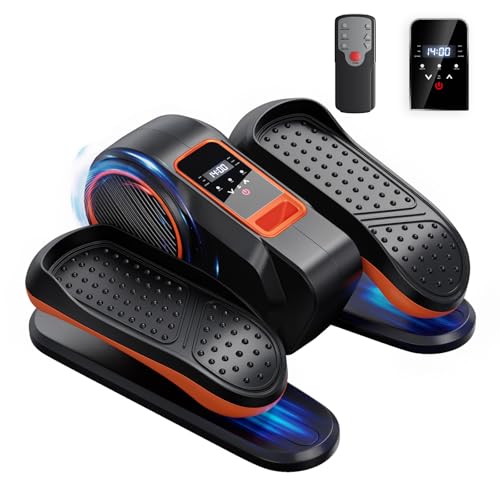 Under Desk Elliptical Machine for Home Workout, 12 Levels Speeds Ellipse Leg Exerciser While Sitting Quiet & Portable Seated Pedal Exerciser with Remote Control & Non-Slip Pad