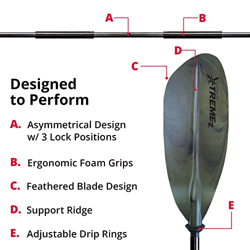 SeaSense 96 in X-II Kayak Paddle-Military Green (8674)