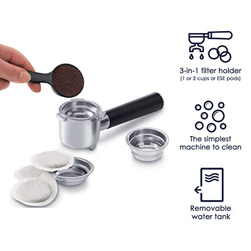 DeLonghi EC155M Manual Espresso Machine, Cappuccino Maker, 1000ml