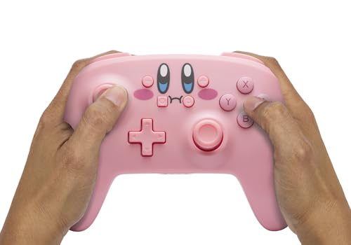 PowerA Wireless Controller for Nintendo Switch - Kirby Mouthful, Switch Lite/Switch-OLED Model, Nintendo Switch 2, AA Battery Powered (Battery Included), Bluetooth, Motion Controls, Officially Licensed