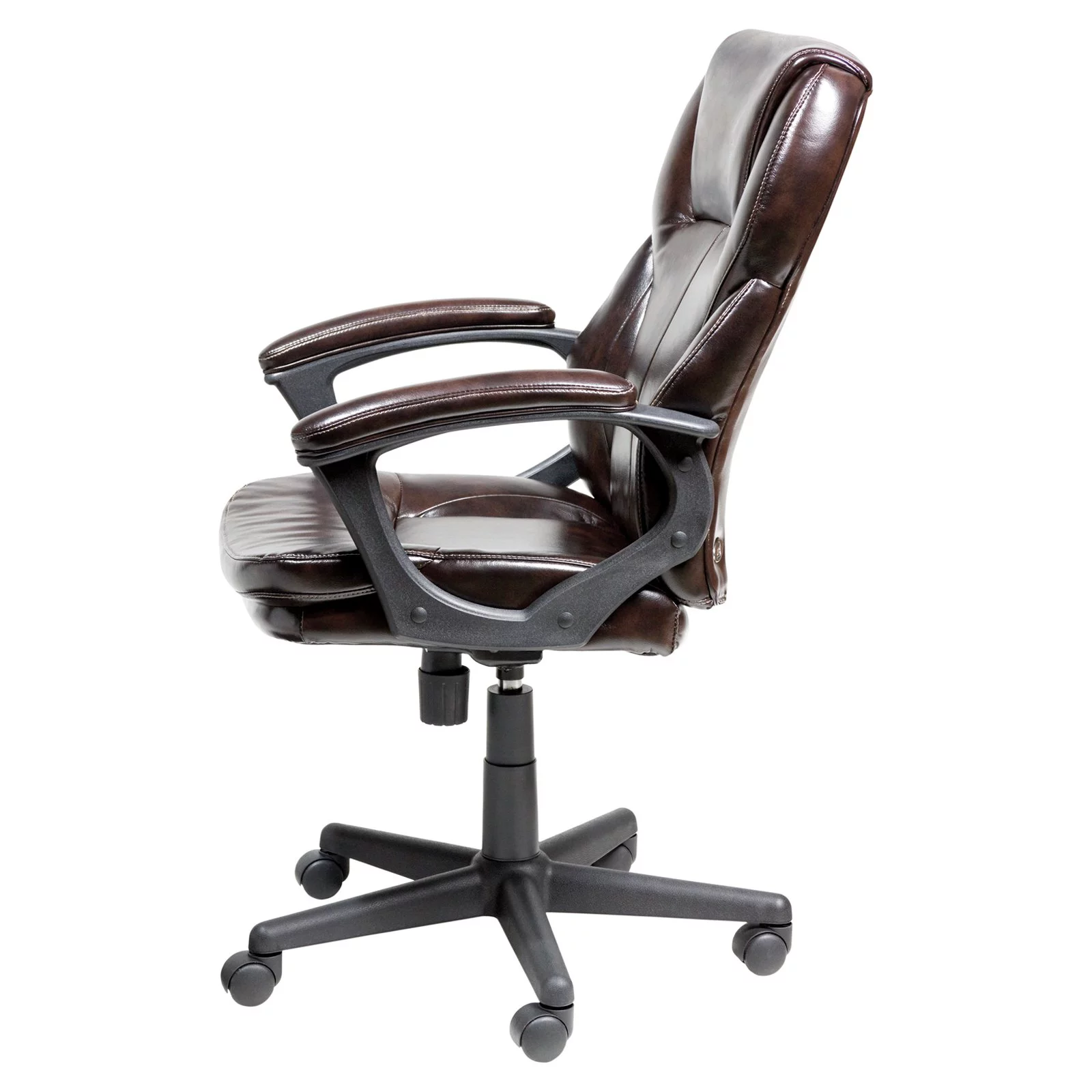 Serta Manager PureSoft Leather Executive Office Chair, Roasted Chestnut