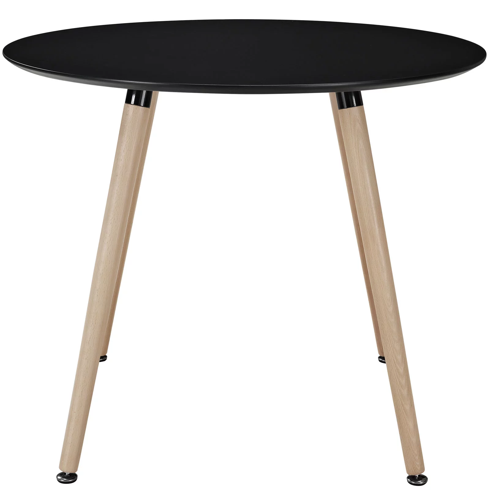 Modern Contemporary Kitchen Wood Circular Dining Table Black