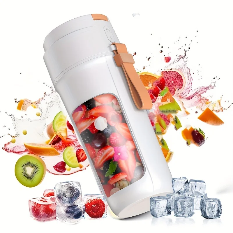 1pc, Rechargeable Mini Juicer Mixer Grinder with 10 Blades - Wireless USB Smoothie Blender for Portable Juicing and Baking