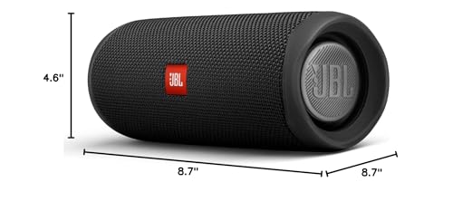 JBL Flip 5 (Black) + Bundle with divvi! Protective Hardshell Case