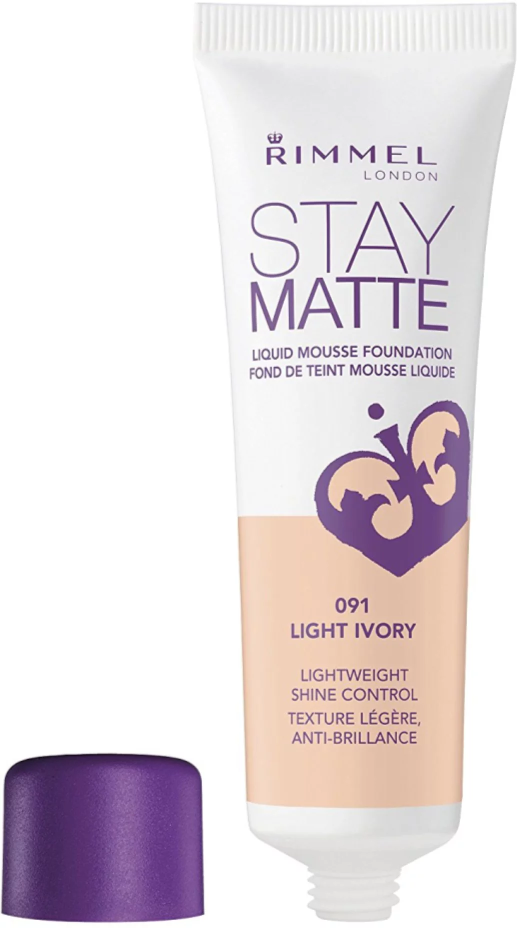 Rimmel London Stay Matte Foundation, [091] Light Ivory 1 oz (Pack of 4)