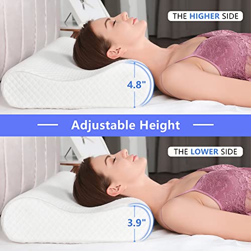 AM AEROMAX Queen Size Firm Contour Memory Foam Pillow, Cervical Pillow for Neck Pain Relief, Neck Orthopedic Sleeping Pillows for Side, Back and Stomach Sleepers.