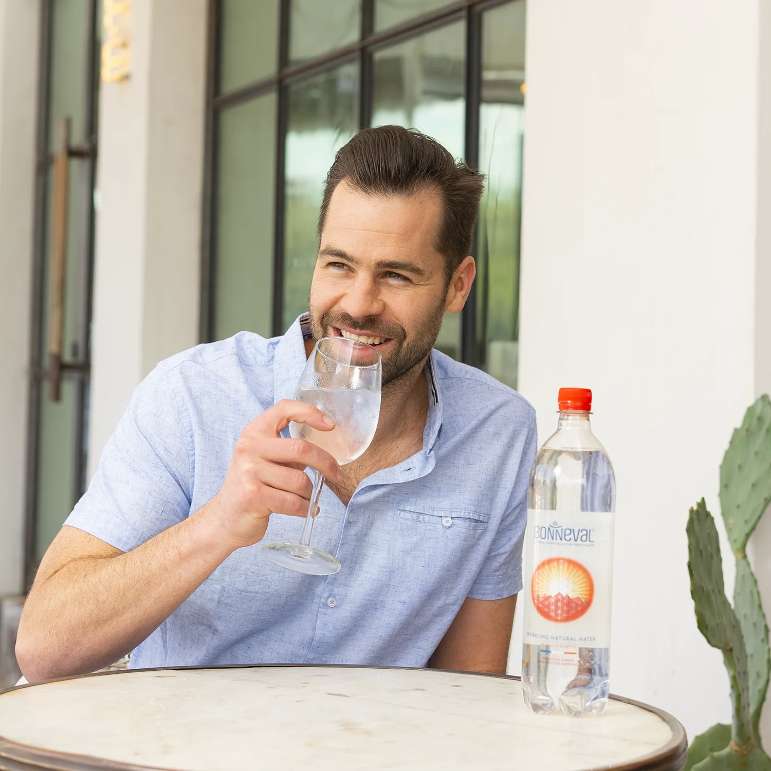 BONNEVAL Sparkling Water Bottle - Natural Mineral Water from the French Alps, Recycled and Recyclable - Sparkling Water 24 Pack x 16.9FL OZ