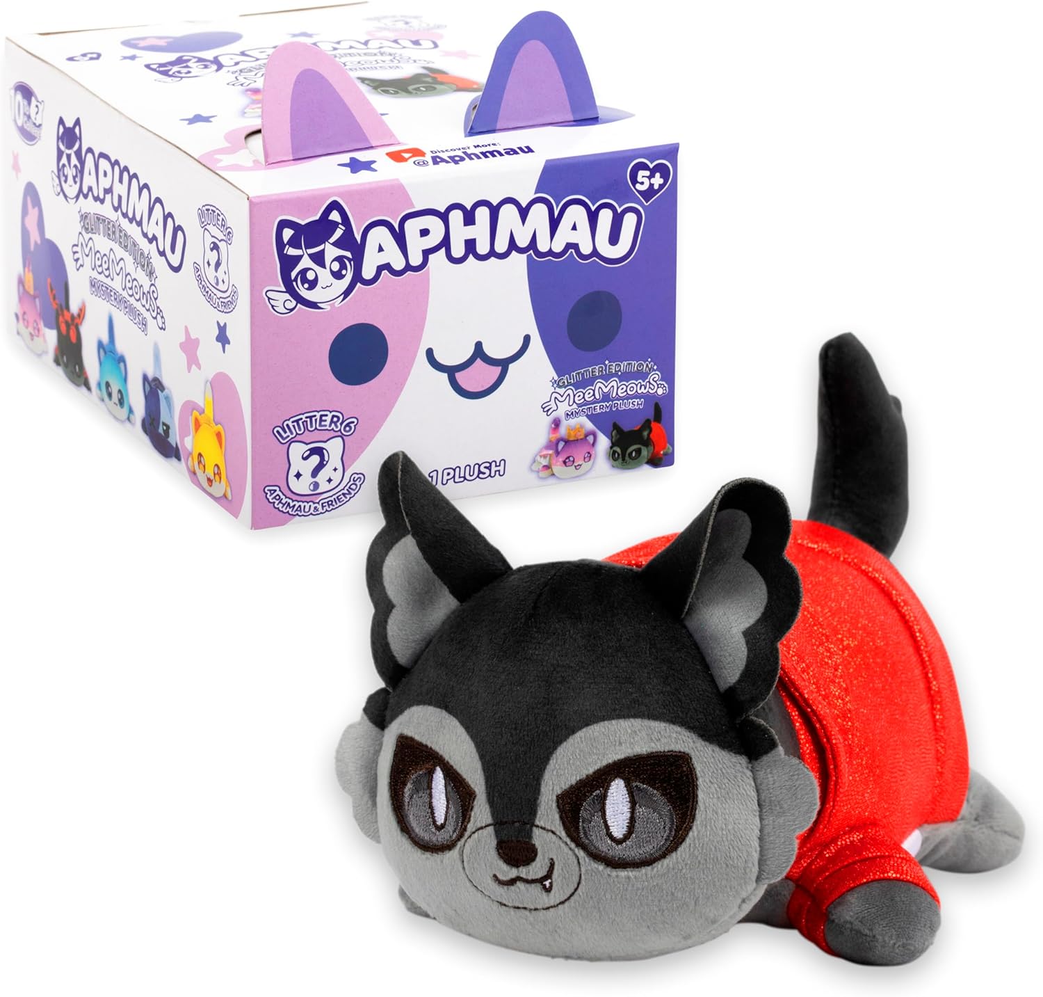 Aphmau 6” MeeMeow Mystery Plush – Series 6; YouTube Gaming Channel, Blind Box, 1 of 8 Possible, Friends MeeMeows, Official Merch