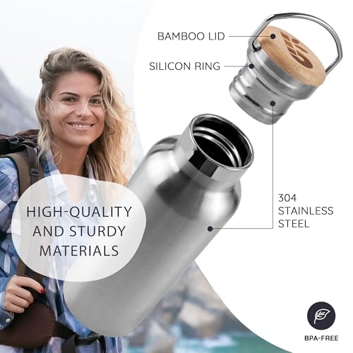 Bambaw 32 oz Water Bottle | Insulated Water Bottles | Water Bottle Stainless Steel | Insulated Travel Water Bottle | Insulated Water Bottle | Stainless Steel Water Bottles | 1 Liter Water Bottles