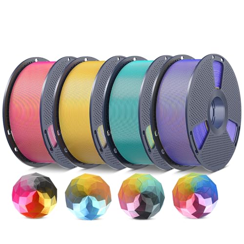 SUNLU Real Wood Fiber PLA Filament, Neatly Wound 1.75mm Dimensional Accuracy +/- 0.03mm, Fit Most FDM 3D Printers, 4kg in Total, 1kg per Spool, 4 Pack,（Wood+Fiber Cherry+Fiber Maple+Fiber Walnut）