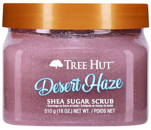 Tree Hut Exotic Bloom Shea Sugar Scrub | Exfoliating Body Scrub Removes Dead, Dry Skin for a Soft & Hydrated Feel | Nourishing Essential Body Care | 18 fl oz.