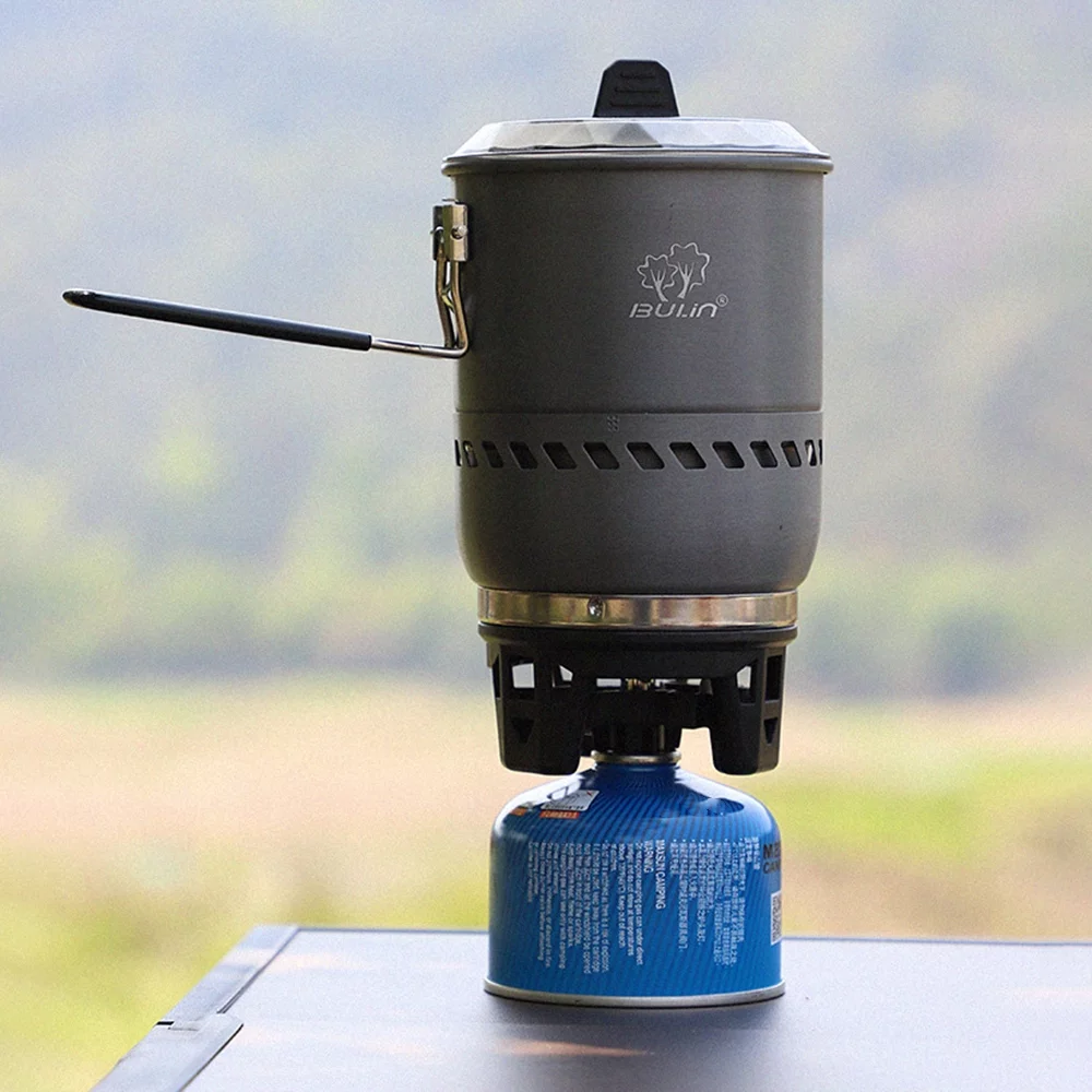 BULIN camp stove, Stove Pot Wild Windproof Head Camp Buzhi Stove Huiop All-in-one Tubbek