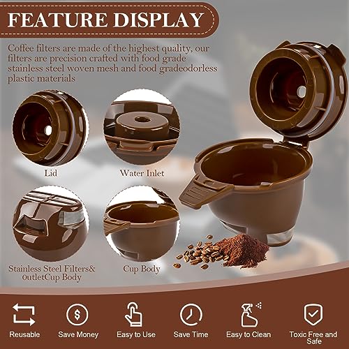 ChangTa Single Serve Ground coffee Brew Basket for Hamilton Beach Flex Brew Replacement Parts 49974 49975 49976 49979 49957 49954 49947 49940 49950 49966 49968 Reusable Coffee Filter Brown (1 Pack)