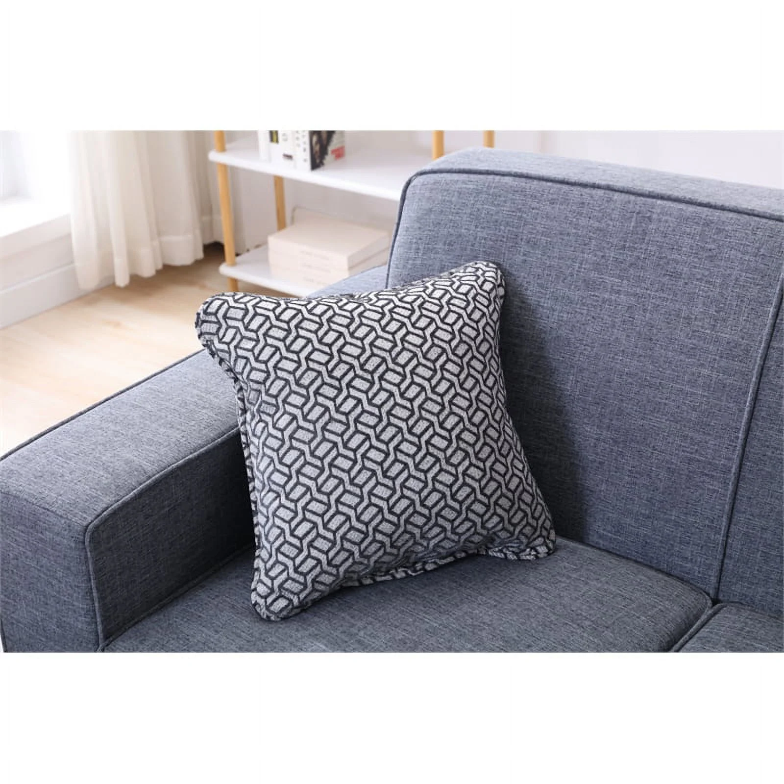 Legend Vansen Modern Fabric Living Room Sofa and Loveseat Set in Gray