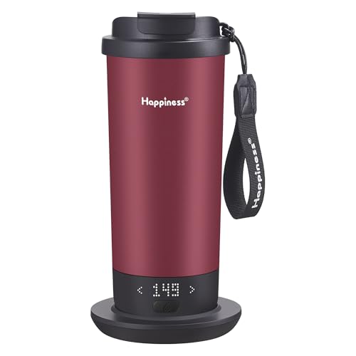 Happiness Self-Heating Travel Mug 20oz,Smart Rechargeable Electric Temperature Control Heated Coffee Cup