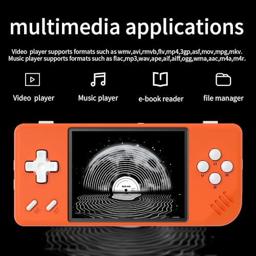 RG28XX Handheld Game Console Retro 2.83-inch Screen Video Game Player 64G TF Card Preinstalled 5000+ Games 3100mAh Battery(Black Transparent)