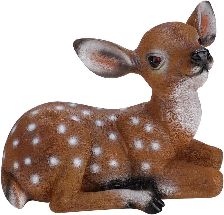 Sika Deer Model, Deer Figurine, Lovely Garden Animal Statues, Garden Decoration for Scene House Patio Ornaments Indoor Outdoor