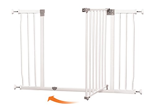 Dreambaby Liberty Extra-Wide Baby Safety Gate- with Smart Stay Open Feature - Fits Openings 39-42.5 inches Wide - White - Model L867