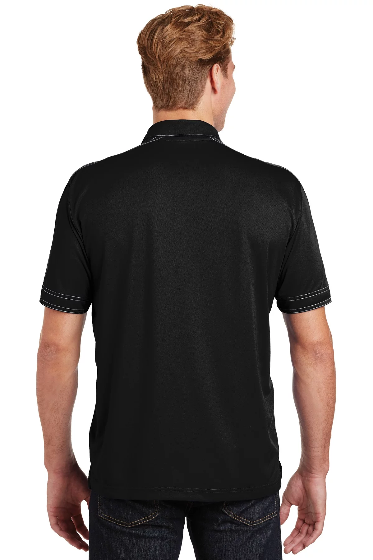 Sport-Tek Contrast Stitch Micropique Sport Wick Polo-L (Black)