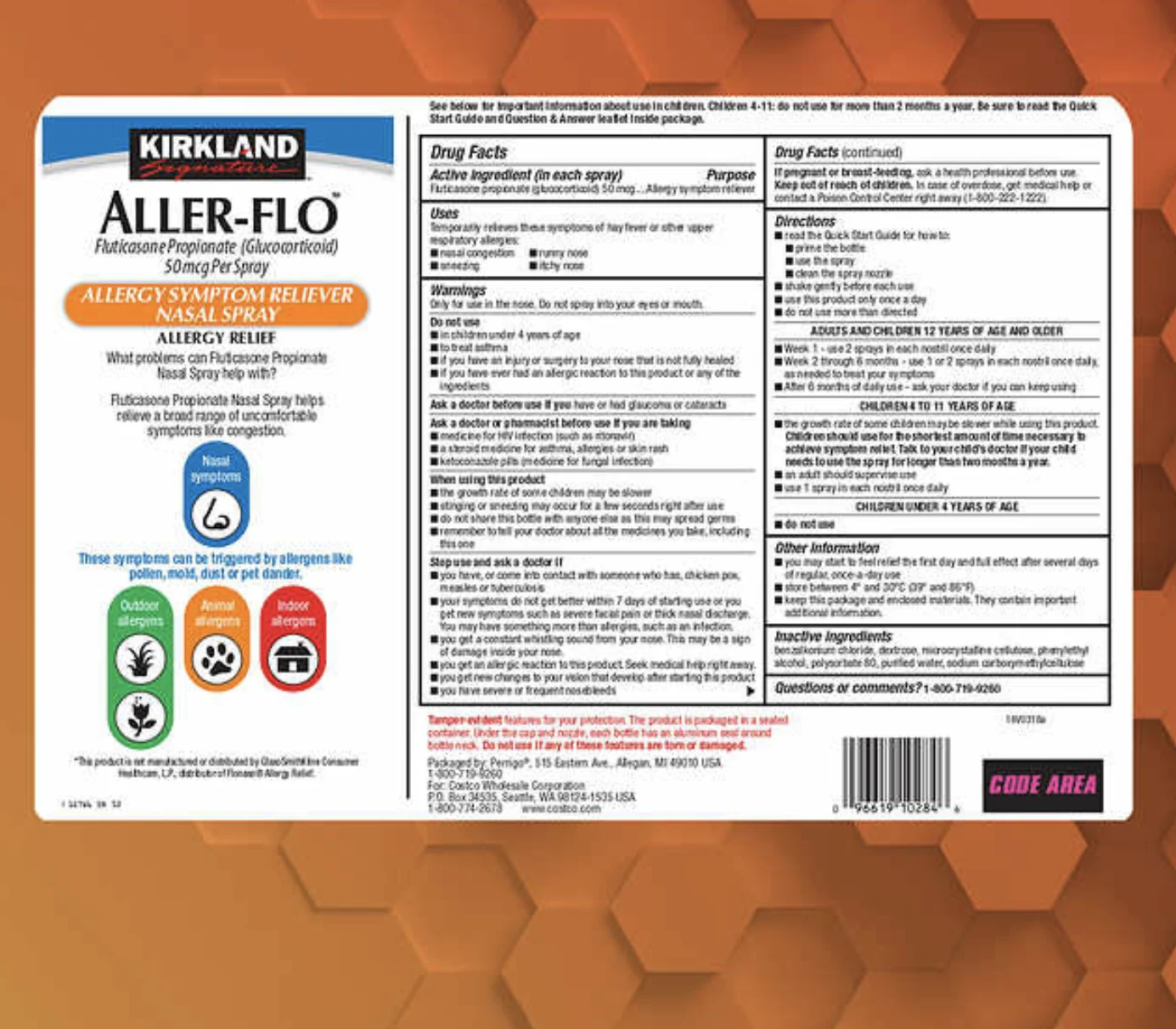 Kirkland Signature Aller-Flo 50mcg. Allergy Spray, 5 Bottles