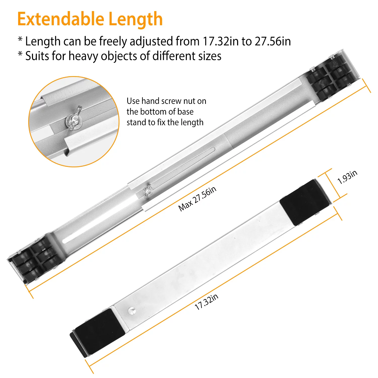 Furniture Dolly, iMountek Adjustable Mobile Roller, Heavy Duty Appliance Furniture Rolling Base Stand with Brake Pry for Washing Machines, Refrigerators, Dryers, Dishwashers and Heavy Objects