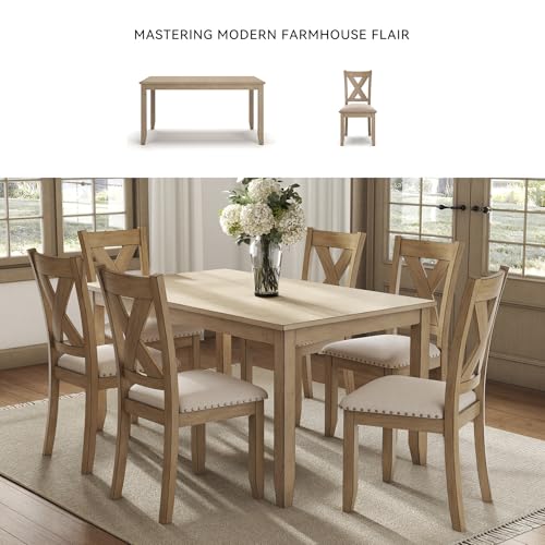 Signature Design by Ashley Caitbrook Rustic 7 Piece Dining Set, Include Table and 6 Chairs, Gray