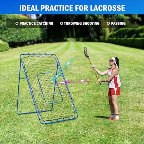 Lacrosse Rebound Net Pro, WINTHAI Lacrosse Rebounder for Backyard, Adjustable Angles Bounce Back Net with Target Strike Zone, Easy Quick Setup, Volleyball Baseball Softball and Soccer Training