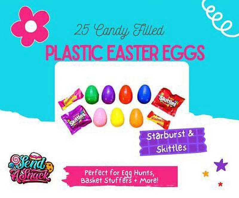 Starburst and Skittles Candy Filled Easter Eggs for Easter Hunt Basket Stuffers