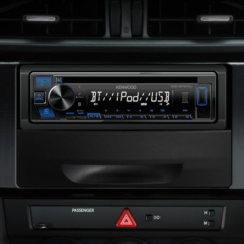 KENWOOD KMM-BT270U Bluetooth Digital Media Car Stereo Receiver with USB Port – AM/FM Radio, MP3 Player, High Contrast LCD, Detachable Face Plate, Single DIN, 13-Band EQ