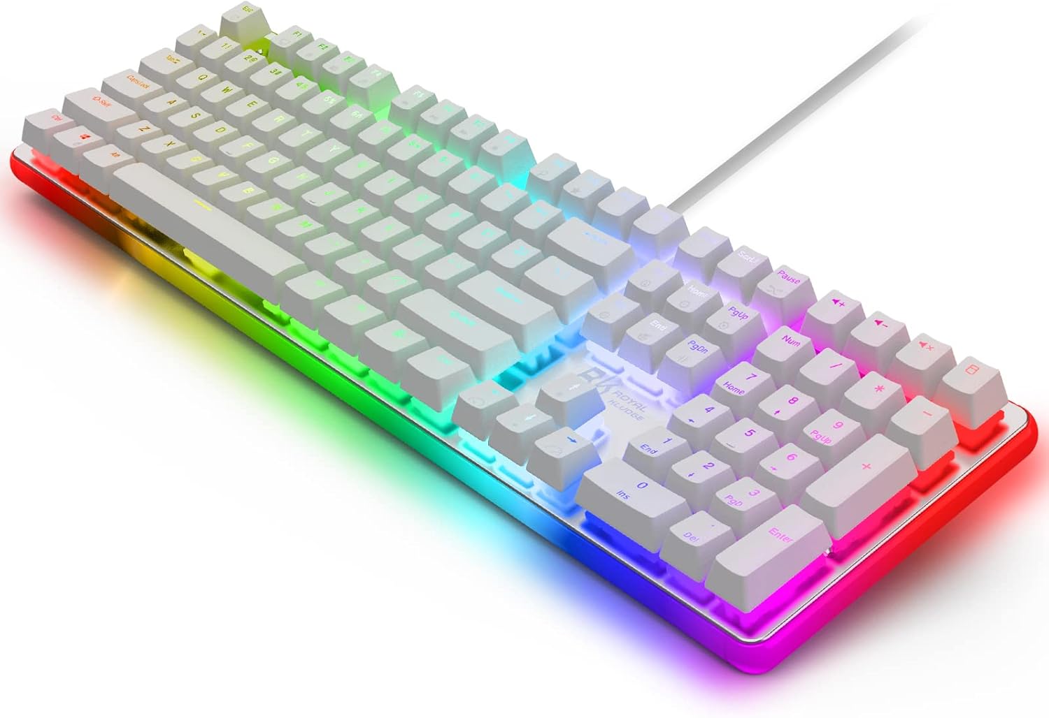 RK ROYAL KLUDGE RK918 Wired Mechanical Keyboard, RGB Backlit Gaming Keyboard with Large LED Sorrounding Side Lamp, Full Size 108 Key Mechanical 100% Anti-Ghosting Computer Keyboard, Brown Switch Black