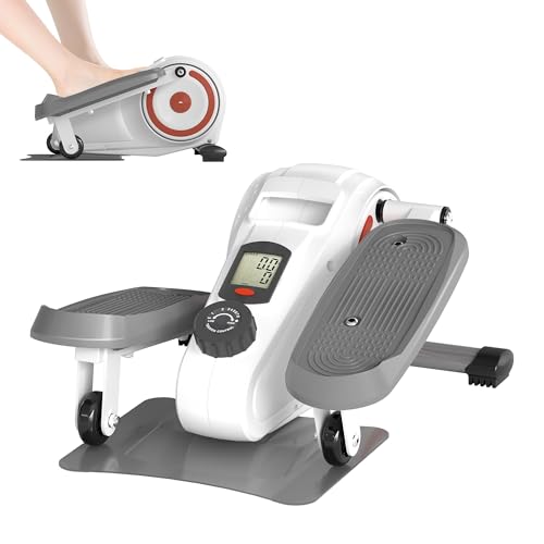 Under Desk Elliptical Machine, Electric Ellipse Leg Exerciser as Seen on TV for Seniors, Pedal Exerciser Fully Assembled with 8 Resistance Levels, Portable Leg Exerciser for Home Office