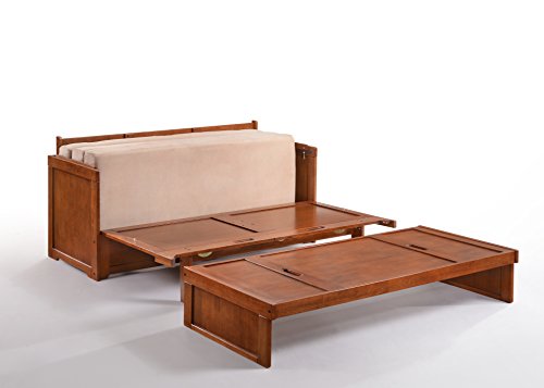 NIGHT & DAY Furniture Murphy Cube Cabinet Bed (White, Queen)