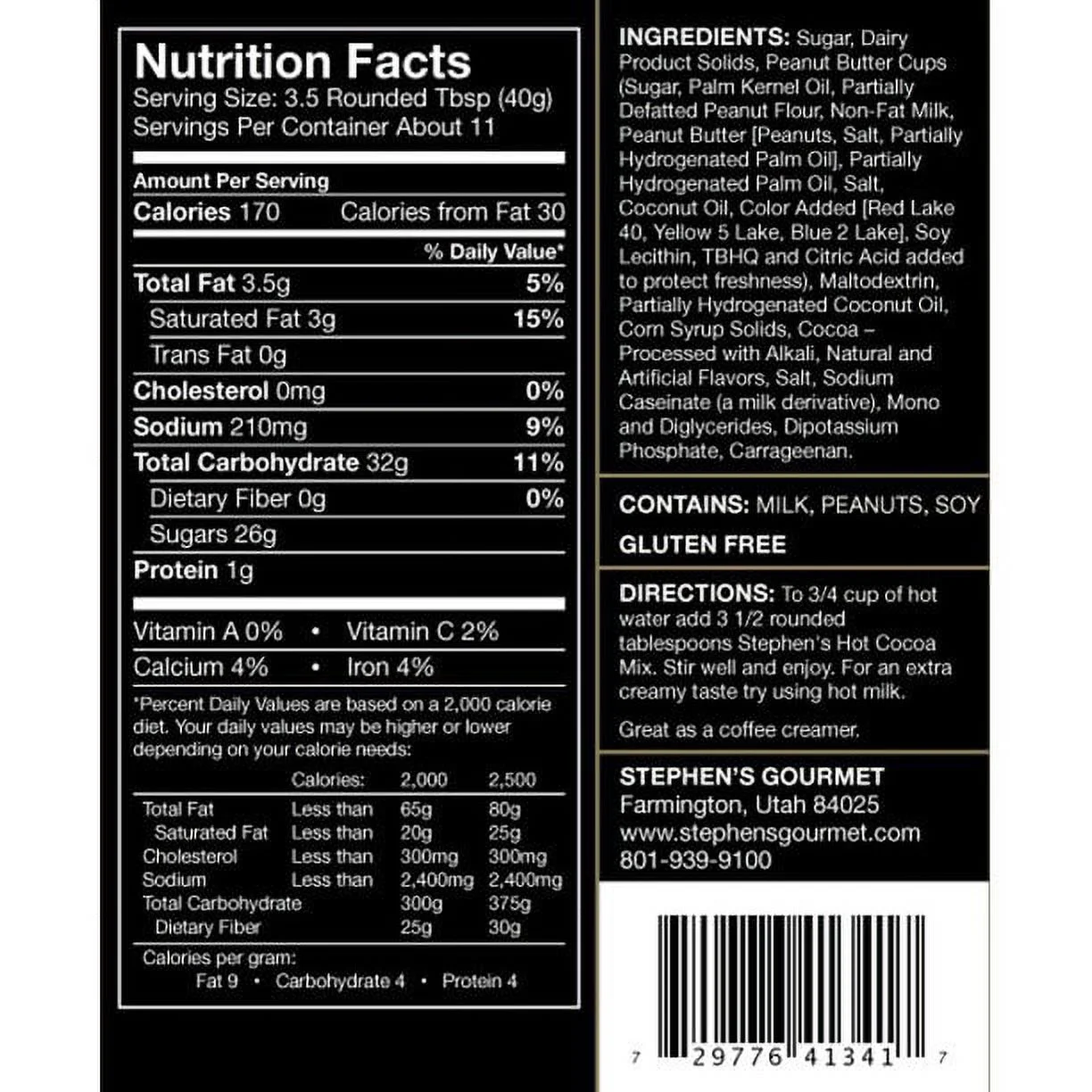 Stephen's Peanut Butter Cup Gourmet Hot Cocoa, 1 lb. (Pack of 6)