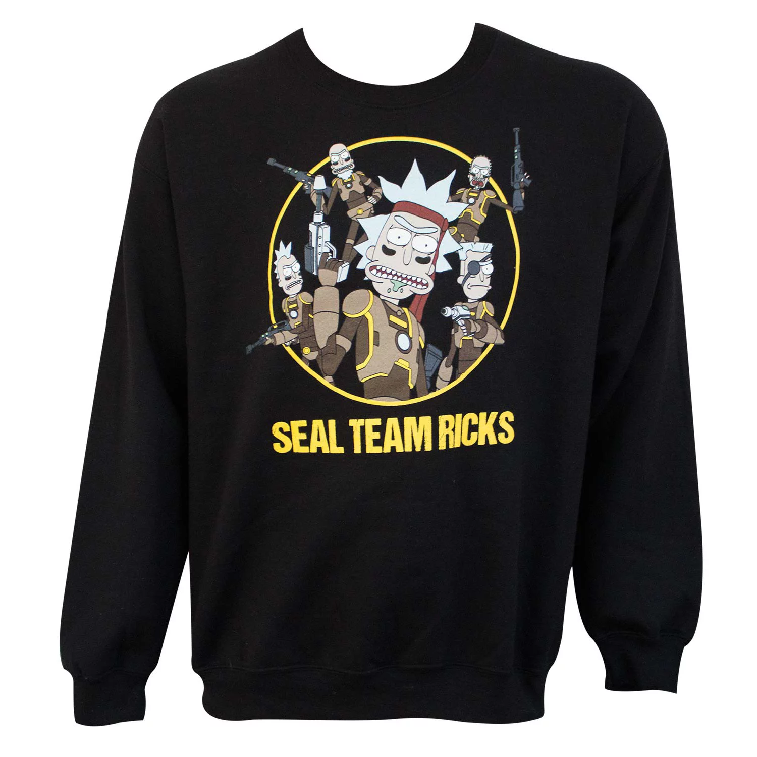 Rick And Morty Men's Black Seal Team Sweatshirt-2XLarge