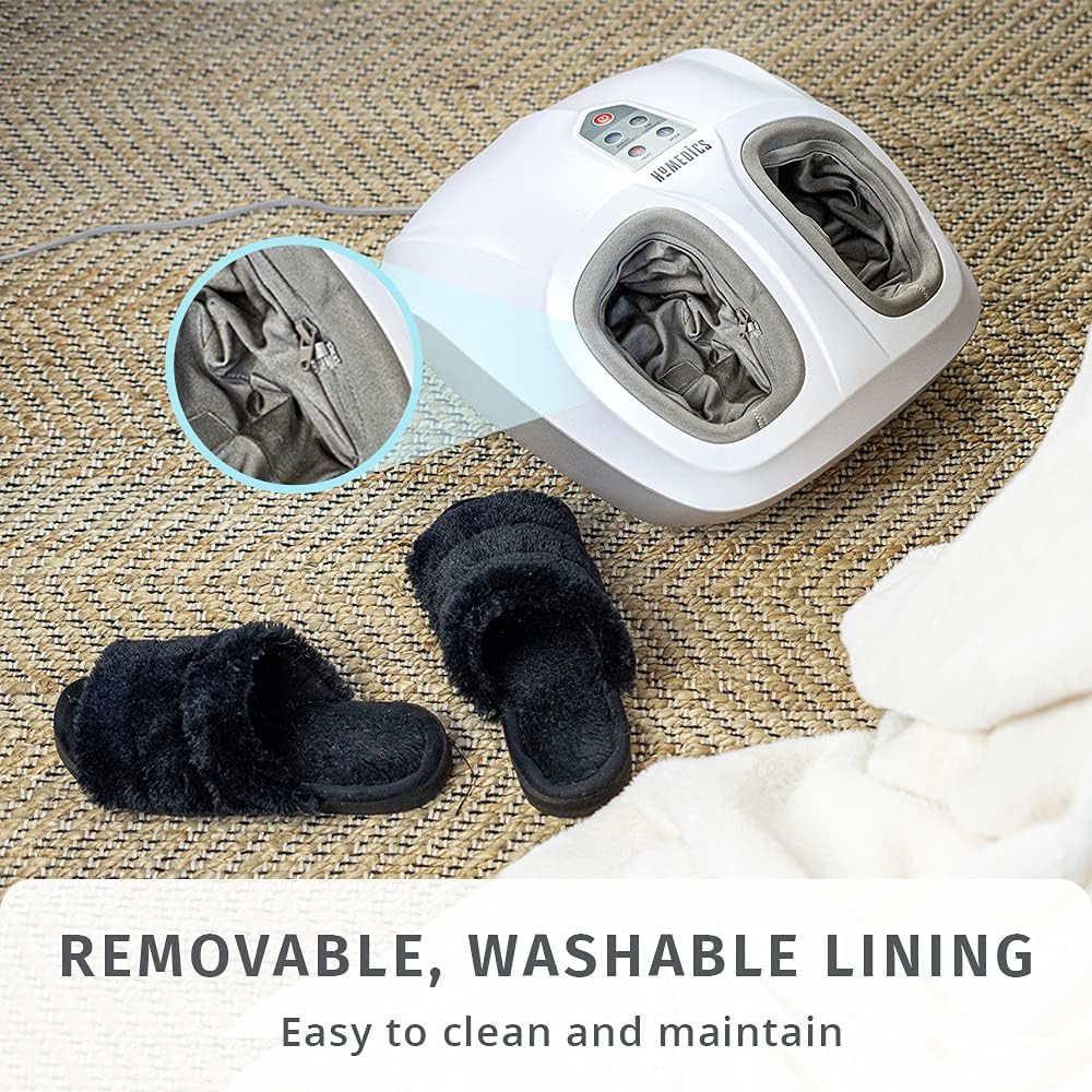 HoMedics Shiatsu Air 2.0 Foot Massager with Soothing Heat and Rhythmic Air Compression, 3 Customized Controls and Intensities, Washable Liner, At-Home Kneading Massage Relaxes Feet, 3 Speed Options